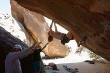 Bouldering in Hueco Tanks on 03/29/2019 with Blue Lizard Climbing and Yoga

Filename: SRM_20190329_1230300.jpg
Aperture: f/5.6
Shutter Speed: 1/320
Body: Canon EOS-1D Mark II
Lens: Canon EF 16-35mm f/2.8 L