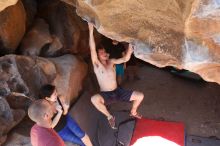 Bouldering in Hueco Tanks on 03/29/2019 with Blue Lizard Climbing and Yoga

Filename: SRM_20190329_1235071.jpg
Aperture: f/5.6
Shutter Speed: 1/250
Body: Canon EOS-1D Mark II
Lens: Canon EF 16-35mm f/2.8 L