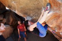 Bouldering in Hueco Tanks on 03/29/2019 with Blue Lizard Climbing and Yoga

Filename: SRM_20190329_1243060.jpg
Aperture: f/5.6
Shutter Speed: 1/250
Body: Canon EOS-1D Mark II
Lens: Canon EF 16-35mm f/2.8 L