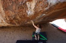 Bouldering in Hueco Tanks on 03/29/2019 with Blue Lizard Climbing and Yoga

Filename: SRM_20190329_1244330.jpg
Aperture: f/5.6
Shutter Speed: 1/200
Body: Canon EOS-1D Mark II
Lens: Canon EF 16-35mm f/2.8 L