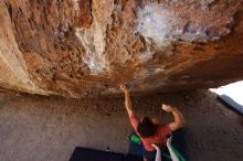 Bouldering in Hueco Tanks on 03/29/2019 with Blue Lizard Climbing and Yoga

Filename: SRM_20190329_1250571.jpg
Aperture: f/5.6
Shutter Speed: 1/250
Body: Canon EOS-1D Mark II
Lens: Canon EF 16-35mm f/2.8 L