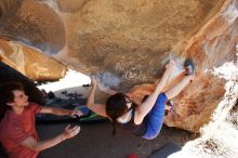 Bouldering in Hueco Tanks on 03/29/2019 with Blue Lizard Climbing and Yoga

Filename: SRM_20190329_1304480.jpg
Aperture: f/5.6
Shutter Speed: 1/320
Body: Canon EOS-1D Mark II
Lens: Canon EF 16-35mm f/2.8 L