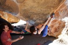 Bouldering in Hueco Tanks on 03/29/2019 with Blue Lizard Climbing and Yoga

Filename: SRM_20190329_1304481.jpg
Aperture: f/5.6
Shutter Speed: 1/320
Body: Canon EOS-1D Mark II
Lens: Canon EF 16-35mm f/2.8 L