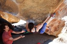 Bouldering in Hueco Tanks on 03/29/2019 with Blue Lizard Climbing and Yoga

Filename: SRM_20190329_1304510.jpg
Aperture: f/5.6
Shutter Speed: 1/320
Body: Canon EOS-1D Mark II
Lens: Canon EF 16-35mm f/2.8 L