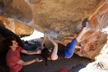 Bouldering in Hueco Tanks on 03/29/2019 with Blue Lizard Climbing and Yoga

Filename: SRM_20190329_1304550.jpg
Aperture: f/5.6
Shutter Speed: 1/320
Body: Canon EOS-1D Mark II
Lens: Canon EF 16-35mm f/2.8 L