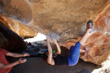 Bouldering in Hueco Tanks on 03/29/2019 with Blue Lizard Climbing and Yoga

Filename: SRM_20190329_1305010.jpg
Aperture: f/5.6
Shutter Speed: 1/320
Body: Canon EOS-1D Mark II
Lens: Canon EF 16-35mm f/2.8 L