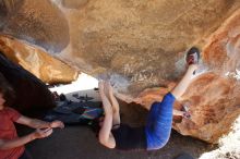 Bouldering in Hueco Tanks on 03/29/2019 with Blue Lizard Climbing and Yoga

Filename: SRM_20190329_1305040.jpg
Aperture: f/5.6
Shutter Speed: 1/320
Body: Canon EOS-1D Mark II
Lens: Canon EF 16-35mm f/2.8 L