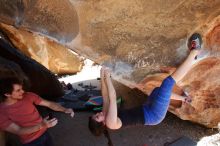 Bouldering in Hueco Tanks on 03/29/2019 with Blue Lizard Climbing and Yoga

Filename: SRM_20190329_1305060.jpg
Aperture: f/5.6
Shutter Speed: 1/320
Body: Canon EOS-1D Mark II
Lens: Canon EF 16-35mm f/2.8 L
