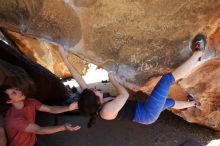 Bouldering in Hueco Tanks on 03/29/2019 with Blue Lizard Climbing and Yoga

Filename: SRM_20190329_1305091.jpg
Aperture: f/5.6
Shutter Speed: 1/320
Body: Canon EOS-1D Mark II
Lens: Canon EF 16-35mm f/2.8 L