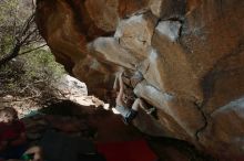 Bouldering in Hueco Tanks on 03/29/2019 with Blue Lizard Climbing and Yoga

Filename: SRM_20190329_1438590.jpg
Aperture: f/5.6
Shutter Speed: 1/250
Body: Canon EOS-1D Mark II
Lens: Canon EF 16-35mm f/2.8 L