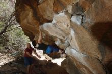 Bouldering in Hueco Tanks on 03/29/2019 with Blue Lizard Climbing and Yoga

Filename: SRM_20190329_1444180.jpg
Aperture: f/5.6
Shutter Speed: 1/250
Body: Canon EOS-1D Mark II
Lens: Canon EF 16-35mm f/2.8 L