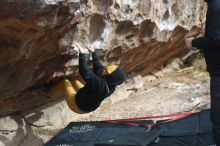 Bouldering in Hueco Tanks on 03/30/2019 with Blue Lizard Climbing and Yoga

Filename: SRM_20190330_0935590.jpg
Aperture: f/2.8
Shutter Speed: 1/500
Body: Canon EOS-1D Mark II
Lens: Canon EF 50mm f/1.8 II