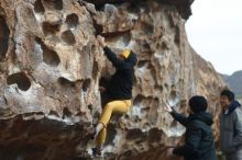 Bouldering in Hueco Tanks on 03/30/2019 with Blue Lizard Climbing and Yoga

Filename: SRM_20190330_0936190.jpg
Aperture: f/4.0
Shutter Speed: 1/400
Body: Canon EOS-1D Mark II
Lens: Canon EF 50mm f/1.8 II