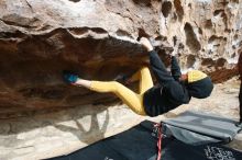 Bouldering in Hueco Tanks on 03/30/2019 with Blue Lizard Climbing and Yoga

Filename: SRM_20190330_0947070.jpg
Aperture: f/5.6
Shutter Speed: 1/250
Body: Canon EOS-1D Mark II
Lens: Canon EF 16-35mm f/2.8 L