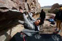 Bouldering in Hueco Tanks on 03/30/2019 with Blue Lizard Climbing and Yoga

Filename: SRM_20190330_0958370.jpg
Aperture: f/5.6
Shutter Speed: 1/400
Body: Canon EOS-1D Mark II
Lens: Canon EF 16-35mm f/2.8 L