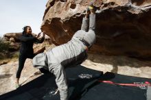 Bouldering in Hueco Tanks on 03/30/2019 with Blue Lizard Climbing and Yoga

Filename: SRM_20190330_1012470.jpg
Aperture: f/5.6
Shutter Speed: 1/500
Body: Canon EOS-1D Mark II
Lens: Canon EF 16-35mm f/2.8 L