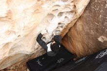 Bouldering in Hueco Tanks on 03/30/2019 with Blue Lizard Climbing and Yoga

Filename: SRM_20190330_1117350.jpg
Aperture: f/5.6
Shutter Speed: 1/160
Body: Canon EOS-1D Mark II
Lens: Canon EF 16-35mm f/2.8 L