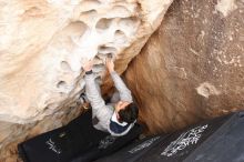 Bouldering in Hueco Tanks on 03/30/2019 with Blue Lizard Climbing and Yoga

Filename: SRM_20190330_1120390.jpg
Aperture: f/5.6
Shutter Speed: 1/160
Body: Canon EOS-1D Mark II
Lens: Canon EF 16-35mm f/2.8 L