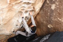 Bouldering in Hueco Tanks on 03/30/2019 with Blue Lizard Climbing and Yoga

Filename: SRM_20190330_1120450.jpg
Aperture: f/5.6
Shutter Speed: 1/200
Body: Canon EOS-1D Mark II
Lens: Canon EF 16-35mm f/2.8 L