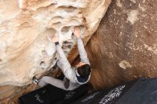 Bouldering in Hueco Tanks on 03/30/2019 with Blue Lizard Climbing and Yoga

Filename: SRM_20190330_1120450.jpg
Aperture: f/5.6
Shutter Speed: 1/200
Body: Canon EOS-1D Mark II
Lens: Canon EF 16-35mm f/2.8 L