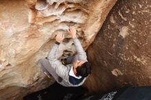 Bouldering in Hueco Tanks on 03/30/2019 with Blue Lizard Climbing and Yoga

Filename: SRM_20190330_1120570.jpg
Aperture: f/5.6
Shutter Speed: 1/320
Body: Canon EOS-1D Mark II
Lens: Canon EF 16-35mm f/2.8 L