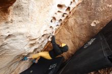 Bouldering in Hueco Tanks on 03/30/2019 with Blue Lizard Climbing and Yoga

Filename: SRM_20190330_1124100.jpg
Aperture: f/5.0
Shutter Speed: 1/160
Body: Canon EOS-1D Mark II
Lens: Canon EF 16-35mm f/2.8 L