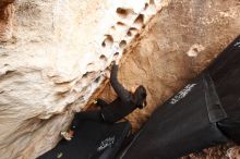 Bouldering in Hueco Tanks on 03/30/2019 with Blue Lizard Climbing and Yoga

Filename: SRM_20190330_1129320.jpg
Aperture: f/5.0
Shutter Speed: 1/160
Body: Canon EOS-1D Mark II
Lens: Canon EF 16-35mm f/2.8 L