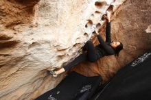 Bouldering in Hueco Tanks on 03/30/2019 with Blue Lizard Climbing and Yoga

Filename: SRM_20190330_1129380.jpg
Aperture: f/5.0
Shutter Speed: 1/200
Body: Canon EOS-1D Mark II
Lens: Canon EF 16-35mm f/2.8 L