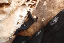 Bouldering in Hueco Tanks on 03/30/2019 with Blue Lizard Climbing and Yoga

Filename: SRM_20190330_1129470.jpg
Aperture: f/5.0
Shutter Speed: 1/200
Body: Canon EOS-1D Mark II
Lens: Canon EF 16-35mm f/2.8 L