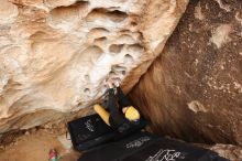 Bouldering in Hueco Tanks on 03/30/2019 with Blue Lizard Climbing and Yoga

Filename: SRM_20190330_1134130.jpg
Aperture: f/5.6
Shutter Speed: 1/320
Body: Canon EOS-1D Mark II
Lens: Canon EF 16-35mm f/2.8 L