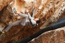 Bouldering in Hueco Tanks on 03/30/2019 with Blue Lizard Climbing and Yoga

Filename: SRM_20190330_1210330.jpg
Aperture: f/4.0
Shutter Speed: 1/640
Body: Canon EOS-1D Mark II
Lens: Canon EF 50mm f/1.8 II