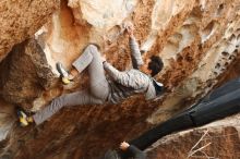 Bouldering in Hueco Tanks on 03/30/2019 with Blue Lizard Climbing and Yoga

Filename: SRM_20190330_1210430.jpg
Aperture: f/4.0
Shutter Speed: 1/800
Body: Canon EOS-1D Mark II
Lens: Canon EF 50mm f/1.8 II