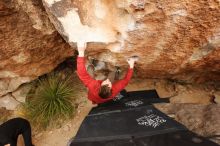 Bouldering in Hueco Tanks on 03/30/2019 with Blue Lizard Climbing and Yoga

Filename: SRM_20190330_1240030.jpg
Aperture: f/5.6
Shutter Speed: 1/500
Body: Canon EOS-1D Mark II
Lens: Canon EF 16-35mm f/2.8 L