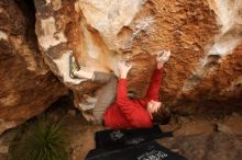 Bouldering in Hueco Tanks on 03/30/2019 with Blue Lizard Climbing and Yoga

Filename: SRM_20190330_1240260.jpg
Aperture: f/5.6
Shutter Speed: 1/500
Body: Canon EOS-1D Mark II
Lens: Canon EF 16-35mm f/2.8 L