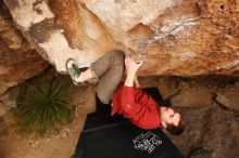 Bouldering in Hueco Tanks on 03/30/2019 with Blue Lizard Climbing and Yoga

Filename: SRM_20190330_1257370.jpg
Aperture: f/5.6
Shutter Speed: 1/320
Body: Canon EOS-1D Mark II
Lens: Canon EF 16-35mm f/2.8 L