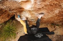 Bouldering in Hueco Tanks on 03/30/2019 with Blue Lizard Climbing and Yoga

Filename: SRM_20190330_1306380.jpg
Aperture: f/5.6
Shutter Speed: 1/200
Body: Canon EOS-1D Mark II
Lens: Canon EF 16-35mm f/2.8 L