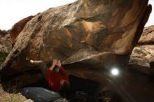 Bouldering in Hueco Tanks on 03/30/2019 with Blue Lizard Climbing and Yoga

Filename: SRM_20190330_1339560.jpg
Aperture: f/5.6
Shutter Speed: 1/250
Body: Canon EOS-1D Mark II
Lens: Canon EF 16-35mm f/2.8 L