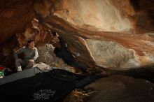 Bouldering in Hueco Tanks on 03/30/2019 with Blue Lizard Climbing and Yoga

Filename: SRM_20190330_1343150.jpg
Aperture: f/5.6
Shutter Speed: 1/250
Body: Canon EOS-1D Mark II
Lens: Canon EF 16-35mm f/2.8 L