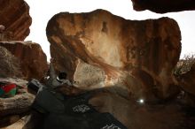 Bouldering in Hueco Tanks on 03/30/2019 with Blue Lizard Climbing and Yoga

Filename: SRM_20190330_1353590.jpg
Aperture: f/5.6
Shutter Speed: 1/250
Body: Canon EOS-1D Mark II
Lens: Canon EF 16-35mm f/2.8 L