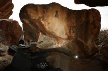 Bouldering in Hueco Tanks on 03/30/2019 with Blue Lizard Climbing and Yoga

Filename: SRM_20190330_1400460.jpg
Aperture: f/5.6
Shutter Speed: 1/250
Body: Canon EOS-1D Mark II
Lens: Canon EF 16-35mm f/2.8 L