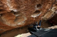 Bouldering in Hueco Tanks on 03/30/2019 with Blue Lizard Climbing and Yoga

Filename: SRM_20190330_1438210.jpg
Aperture: f/5.6
Shutter Speed: 1/250
Body: Canon EOS-1D Mark II
Lens: Canon EF 16-35mm f/2.8 L