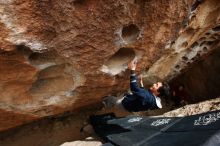 Bouldering in Hueco Tanks on 03/30/2019 with Blue Lizard Climbing and Yoga

Filename: SRM_20190330_1438420.jpg
Aperture: f/5.6
Shutter Speed: 1/250
Body: Canon EOS-1D Mark II
Lens: Canon EF 16-35mm f/2.8 L