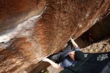 Bouldering in Hueco Tanks on 03/30/2019 with Blue Lizard Climbing and Yoga

Filename: SRM_20190330_1441590.jpg
Aperture: f/5.6
Shutter Speed: 1/250
Body: Canon EOS-1D Mark II
Lens: Canon EF 16-35mm f/2.8 L