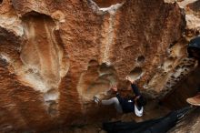 Bouldering in Hueco Tanks on 03/30/2019 with Blue Lizard Climbing and Yoga

Filename: SRM_20190330_1453390.jpg
Aperture: f/5.6
Shutter Speed: 1/250
Body: Canon EOS-1D Mark II
Lens: Canon EF 16-35mm f/2.8 L