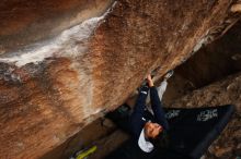 Bouldering in Hueco Tanks on 03/30/2019 with Blue Lizard Climbing and Yoga

Filename: SRM_20190330_1453520.jpg
Aperture: f/5.6
Shutter Speed: 1/250
Body: Canon EOS-1D Mark II
Lens: Canon EF 16-35mm f/2.8 L