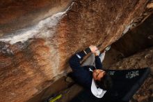 Bouldering in Hueco Tanks on 03/30/2019 with Blue Lizard Climbing and Yoga

Filename: SRM_20190330_1453530.jpg
Aperture: f/5.6
Shutter Speed: 1/250
Body: Canon EOS-1D Mark II
Lens: Canon EF 16-35mm f/2.8 L