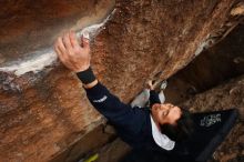 Bouldering in Hueco Tanks on 03/30/2019 with Blue Lizard Climbing and Yoga

Filename: SRM_20190330_1453532.jpg
Aperture: f/5.6
Shutter Speed: 1/250
Body: Canon EOS-1D Mark II
Lens: Canon EF 16-35mm f/2.8 L