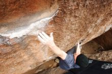 Bouldering in Hueco Tanks on 03/30/2019 with Blue Lizard Climbing and Yoga

Filename: SRM_20190330_1459181.jpg
Aperture: f/5.6
Shutter Speed: 1/250
Body: Canon EOS-1D Mark II
Lens: Canon EF 16-35mm f/2.8 L