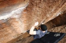 Bouldering in Hueco Tanks on 03/30/2019 with Blue Lizard Climbing and Yoga

Filename: SRM_20190330_1459361.jpg
Aperture: f/5.6
Shutter Speed: 1/250
Body: Canon EOS-1D Mark II
Lens: Canon EF 16-35mm f/2.8 L