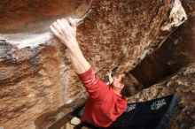 Bouldering in Hueco Tanks on 03/30/2019 with Blue Lizard Climbing and Yoga

Filename: SRM_20190330_1513511.jpg
Aperture: f/5.6
Shutter Speed: 1/250
Body: Canon EOS-1D Mark II
Lens: Canon EF 16-35mm f/2.8 L